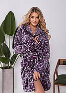 Жіночий махровий халат з капюшоном та чобітками (р.42-46) Туреччина, фото 5