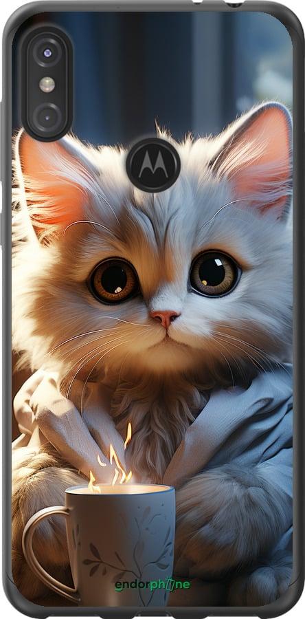 Чехол на Motorola One Power White cat "5646u-1588-70447"