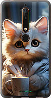 Чехол на Nokia 6.1 White cat "5646u-1628-70447"