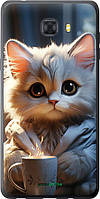 Чехол на Samsung Galaxy C9 Pro White cat "5646u-720-70447"