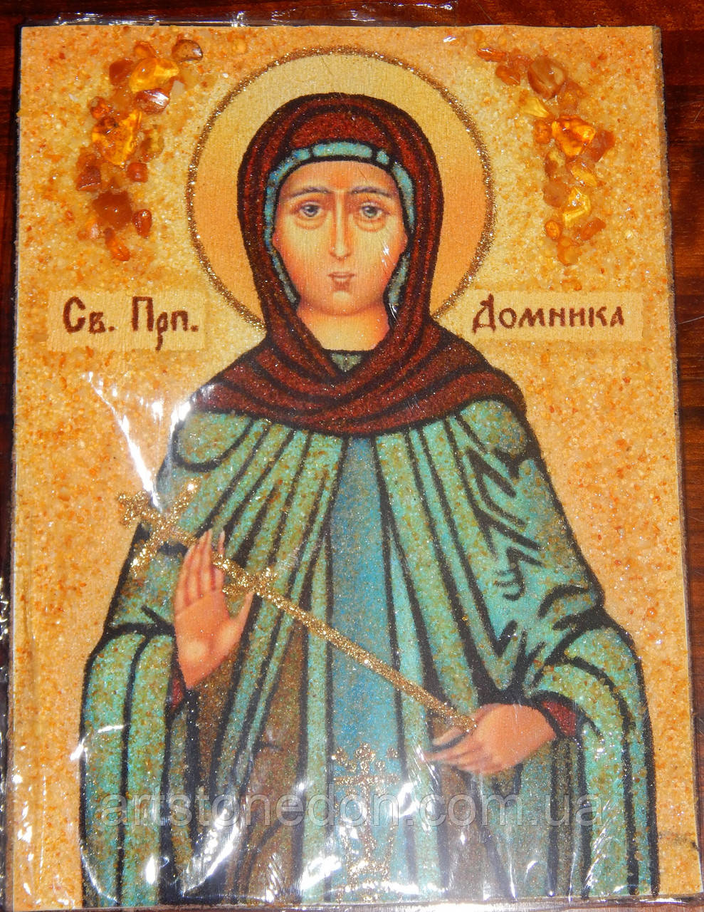 Ікони з бурштину Свята Преподобна Домніка