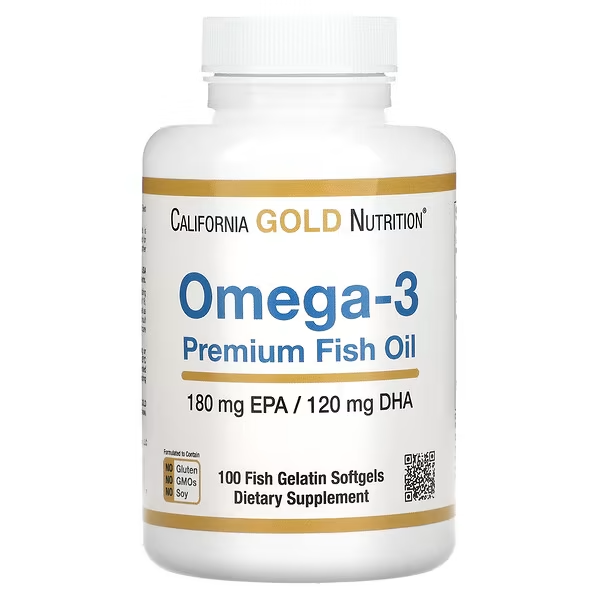 Омега-3, 100 капсул, California Gold Nutrition, 100 капсул