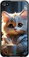 Чехол на iPhone 4s White cat "5646t-12-70447"