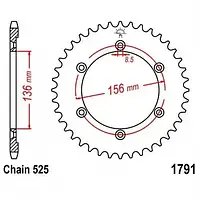 Звезда задняя JT SPROCKETS JTR1792.42