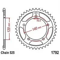 Звезда задняя JT SPROCKETS JTR1792.48