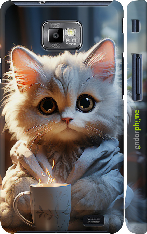 Чехол на Samsung Galaxy S2 i9100 White cat "5646c-14-70447"