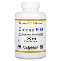 Омега 800, 80% ЭПК/ДГК, California Gold Nutrition, 1000 мг, 90 капсул