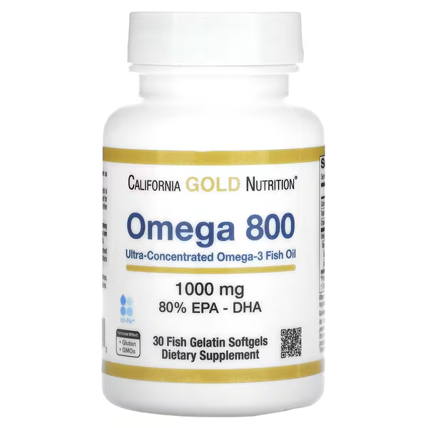 California Gold Nutrition, Омега-800, 80% ЕПК/ДГК, 1000 мг, 30 капсул