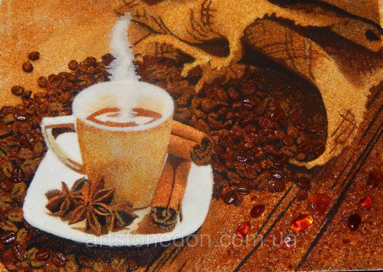 Картина з бурштину Ароматна кава, фото 1
