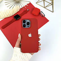 Силиконовый чехол на Айфон 13 Про c закрытым низом | iPhone 13 Pro Dark red (31)