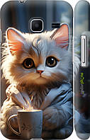 Чехол на Samsung Galaxy J1 Mini J105H White cat "5646m-258-70447"