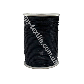 Атласний нейлоновий шнур товщина 2 мм Чорний