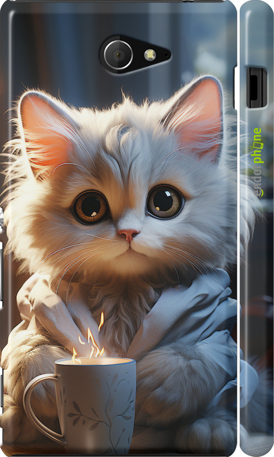 Чехол на Sony Xperia M2 D2305 White cat "5646c-60-70447"