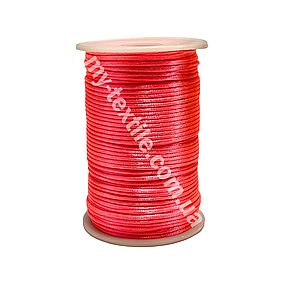 Атласний нейлоновий шнур товщина 2 мм Кораловий неоновий