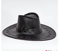 Шляпа Ковбойская кожа черная
