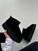 Жіночі черевики UGG Ugg Ultra Mini Platform Black теплі уги хутро