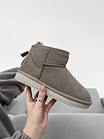 Женские ботинки UGG Ultra Mini Beige теплые угги мех