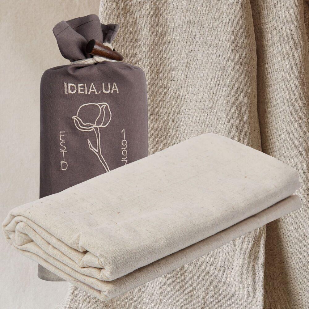 Підковдра 200x220 см льон натуральна тканина IDEIA в упаковці беж, лльняна