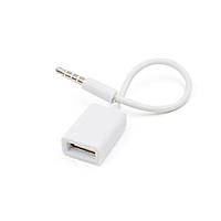 Переходник USB2.0(M)=> Jack 3.5(F) Stereo, 0,3м, White, OEM