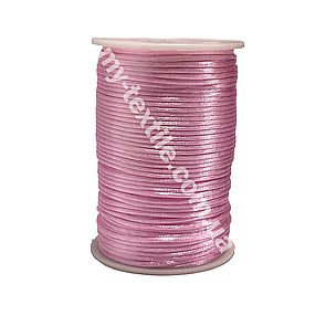 Атласний нейлоновий шнур товщина 2 мм Світло рожевий