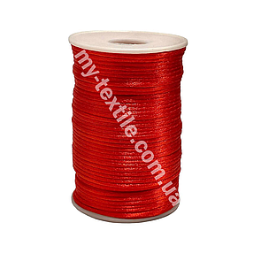 Атласний нейлоновий шнур товщина 2 мм Червоний алий