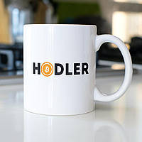 Кухоль керамічний з малюнком "Hodler" 330 мл білий і якісний, універсальний для кави та чаю креативний