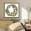 Набір для вишивання за нанесеною на канву схемою "Christmas Snowman Wreath ".AIDA 14CT printed, 34*33 см, фото 9
