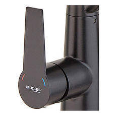 Змішувач кухонний з силік.виливом Mixxus FUL-021 Black Refl.Black з виходом для питної води (MI6021), фото 5
