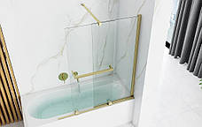 Шторка для ванни REA FABIAN BRUSHED GOLD 100 розсувна, фото 3
