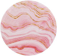 Подставка под горячее керамическая "Golden Pink Marble" Ø16см на пробковой основе TOS