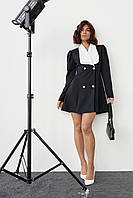 Платье-пиджак с отложным воротником - черный цвет, L (есть размеры)