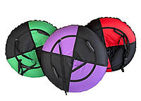 Тюбинг надувной / Ватрушка / Надувные санки ПВХ диаметром 100 см, 2 ручки, верёвка 1,5м, в разных ярких цветах