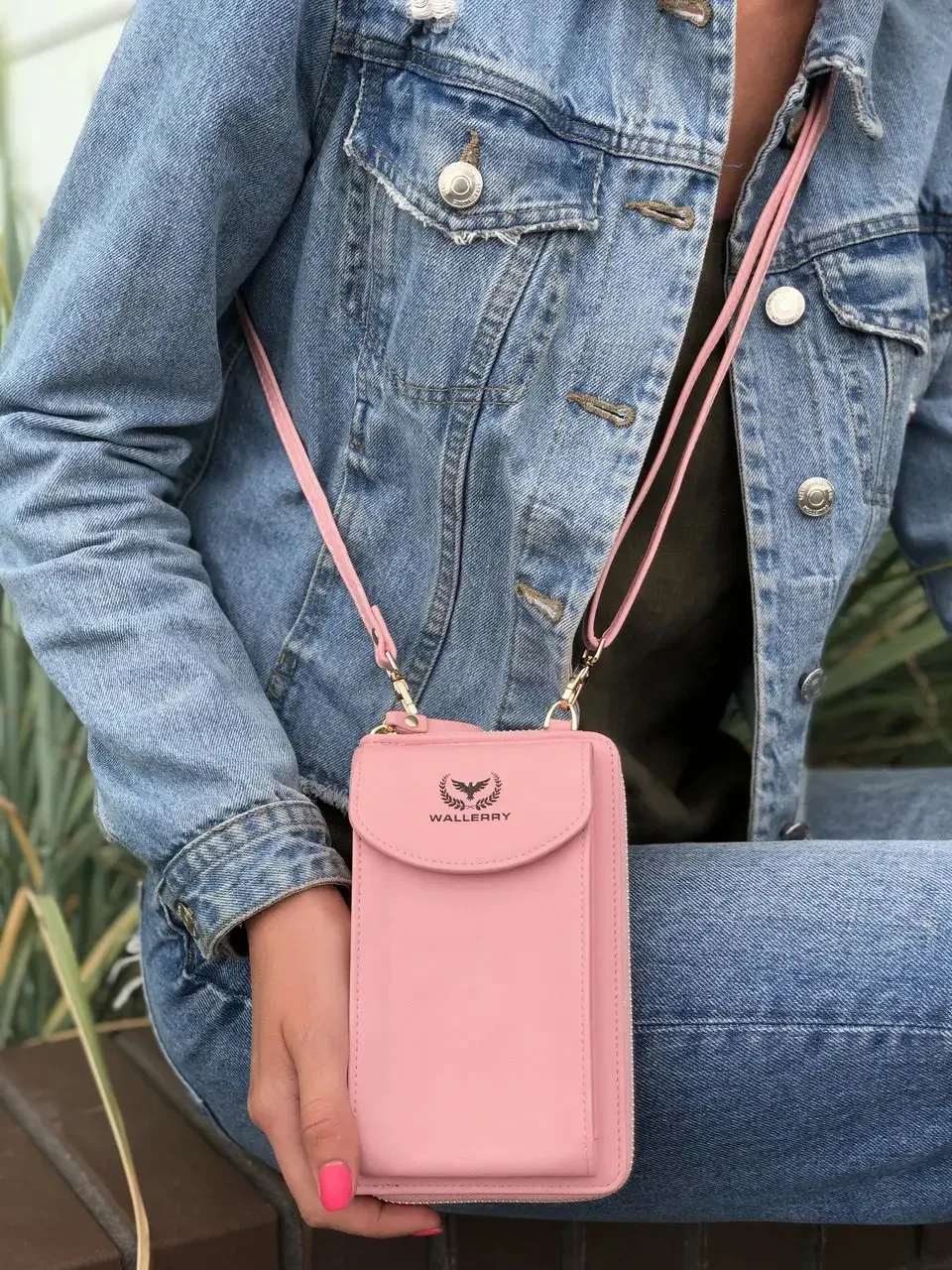 Жіночий гаманець-сумка Wallerry ZL8591 Рожевий TOS