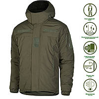 Мужская зимняя Куртка с синтетическим утеплителем и PU пленкой / Форменная верхняя одежда Patrol 2.0 олива