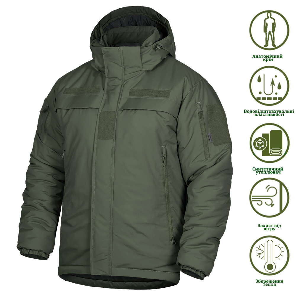 Чоловіча зимова Куртка з синтетичним утеплювачем та нейлоновою підкладкою / Формений верхній одяг CamoTec Patrol System 3.0 олива
