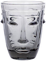 Набор 6 стеклянных стаканов Ariadne "Face Grey" 250мл, серое стекло TOS