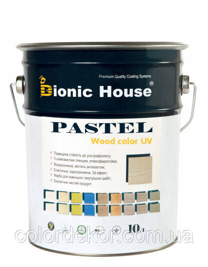 Сонцезахисна фарба для дерева Pastel Wood Color (колюється в кольорі) 10 л