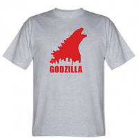 Мужская футболка Godzilla and city