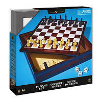 Spin Master Набор из 10 классических игр в деревянной коробке, SM98376/6065366