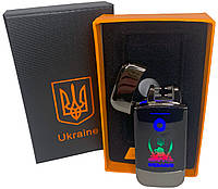 Дуговая электроимпульсная зажигалка с USB-зарядкой Украина LIGHTER HL-438-Black