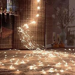 Гірлянда Кінський хвіст від мережі, 1,5 м, 10 ниток, 300 LED, Теплий білий / Новорічна гірлянда