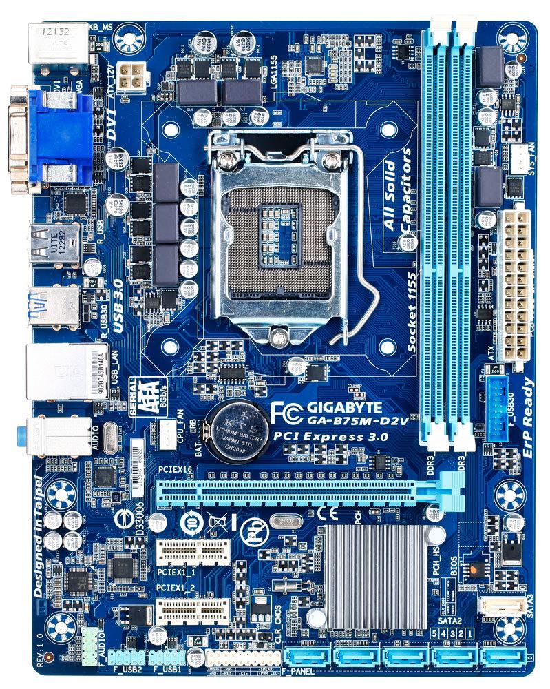 НАДІЙНА ПЛАТА LGA1155 GIGABYTE GA-B75M-D2V USB 3.0/ SATA3 Підтримує INTEL Core - i7,i5,i3 3го ПОКОЛІННЯ !
