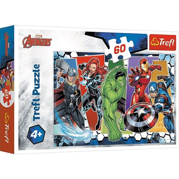 Пазли Trefl "Непероможні месники" MARVEL 60 елементів 17357, фото 1