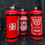 Вогнегасник бар з підсвіткою, Герой рятівник завжди поруч, Червоний колір, подарунок чоловікові, хлопцю, батькові, пожежнику, фото 6