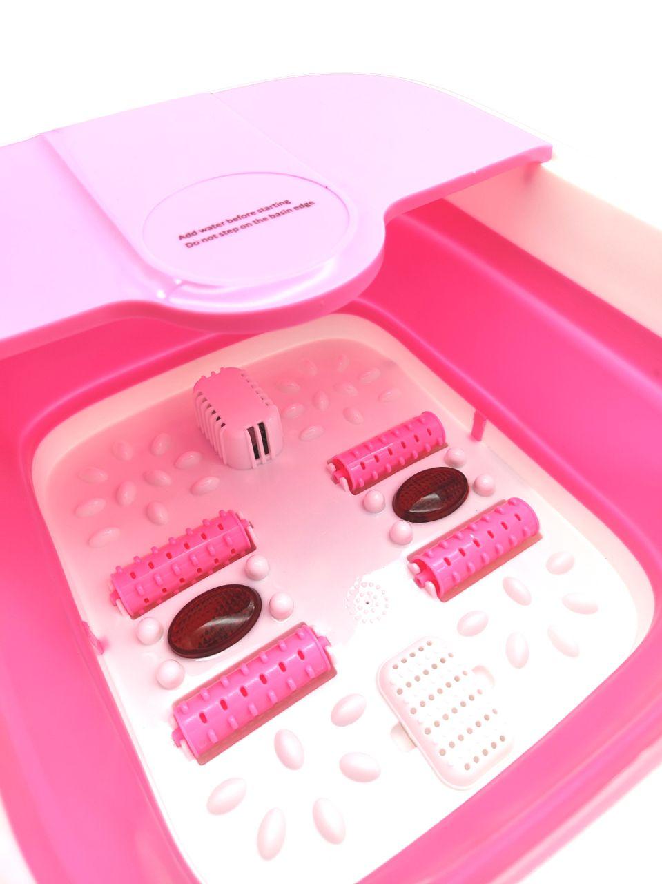 Складна гідромасажна масажна ванна для ніг Рожева, фото 1