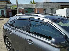 Дефлектори вікон із хром молдингом (вітровики) Lexus RX 2009-2015 (Uncle)