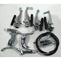 Тормоза велосипедные (алюминиевые)  "Вибрейк" с ручками и тросами (комплект)