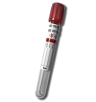 Пробирка 6 мл, вакуумная для забора крови с свертывающим активатором 13*100мм, с красной крышкой - 100 шт.