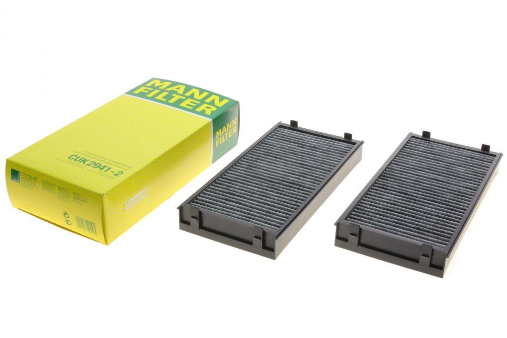 Фільтр салону BMW X5 (E70/F15)/X6 (E71/E72) 2.0-4.8 07- (вугільний) (2шт) MANN-FILTER CUK 2941-2 UA62