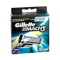 Gillette mach3 8pcs- Сменные кассеты для бритья Gillette mach3 8 шт.(Франция)